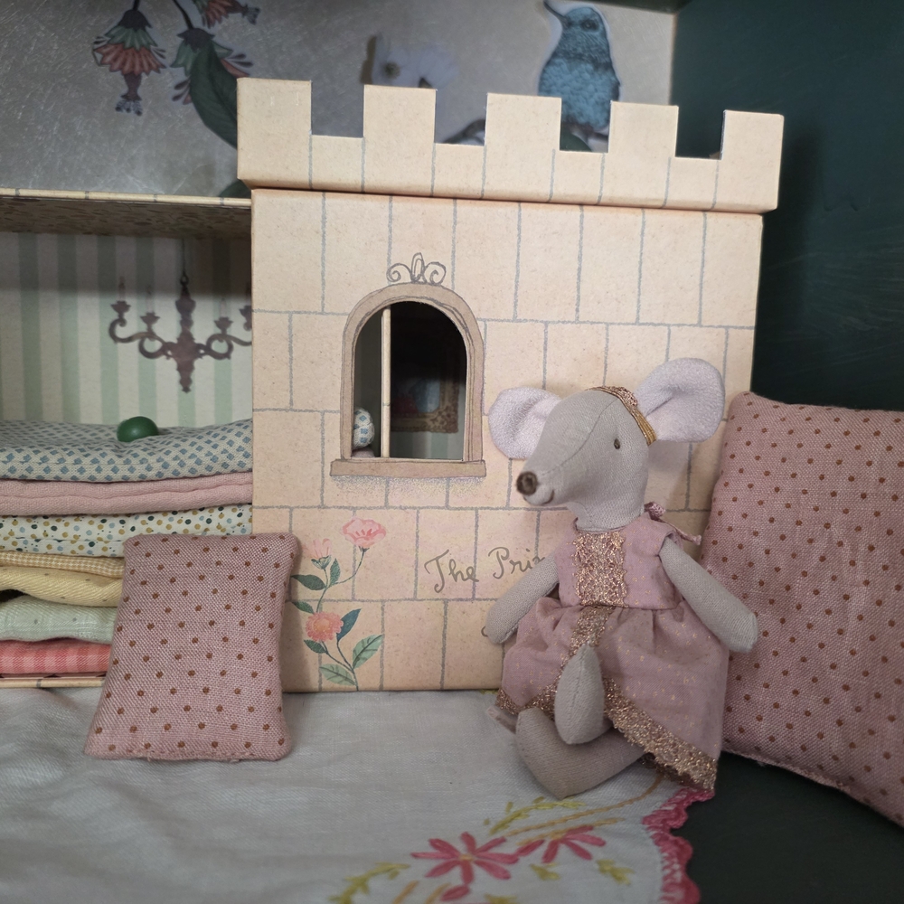 Maileg Mouse PPink Fabric Mouse Doll in Pink Dress for Kids - Charming Plush Toy
